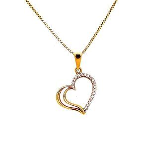 10k Heart CZ Necklace
